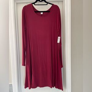 NWT Long Sleeve T-Shirt Dress, Stretchy, XL Tall